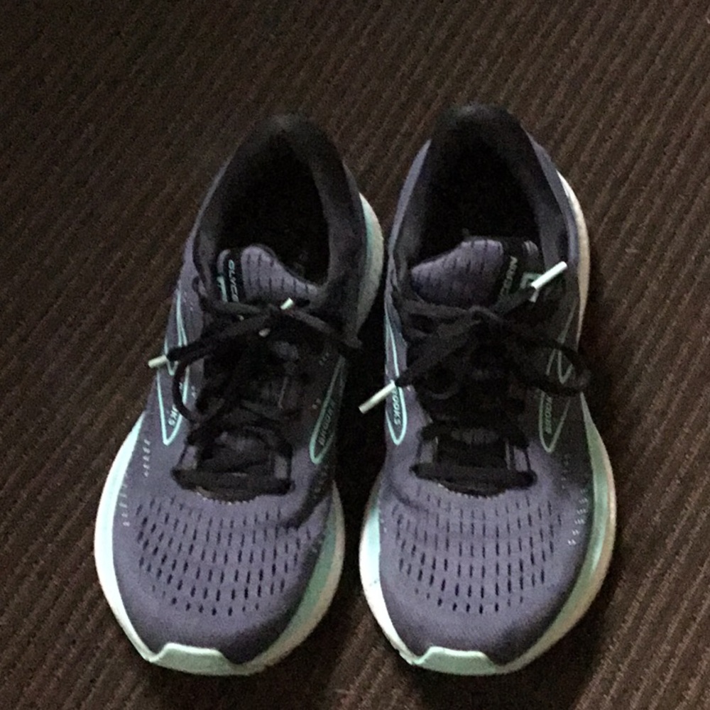 Brooks Womens Glycerin 19 1203431B473 Blue Black Running Shoes Sneakers Size 8 B